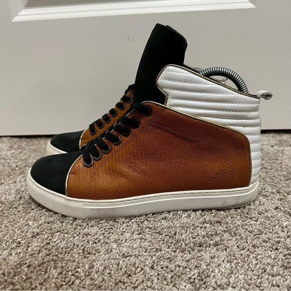 Kenneth Cole Leather High Top Sneakers Women’s Size 9M - Picture 1 of 11